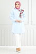 Fleur Imprimé Tunique 405ÉVO1065-M Bébé Bleu - Thumbnail