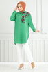 Fleur Imprimé Tunique 405ÉVO1065-M Benetton Vert - Thumbnail