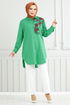 Fleur Imprimé Tunique 405ÉVO1065-M Benetton Vert - Thumbnail
