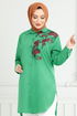 Fleur Imprimé Tunique 405ÉVO1065-M Benetton Vert - Thumbnail