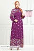 Fleur Motif Viscose Robe Numéro de pièce 819OZR1047-M Demoiselle - Thumbnail