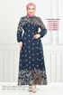 Fleur Motif Viscose Robe Numéro de pièce 819OZR1047-M Laci - Thumbnail