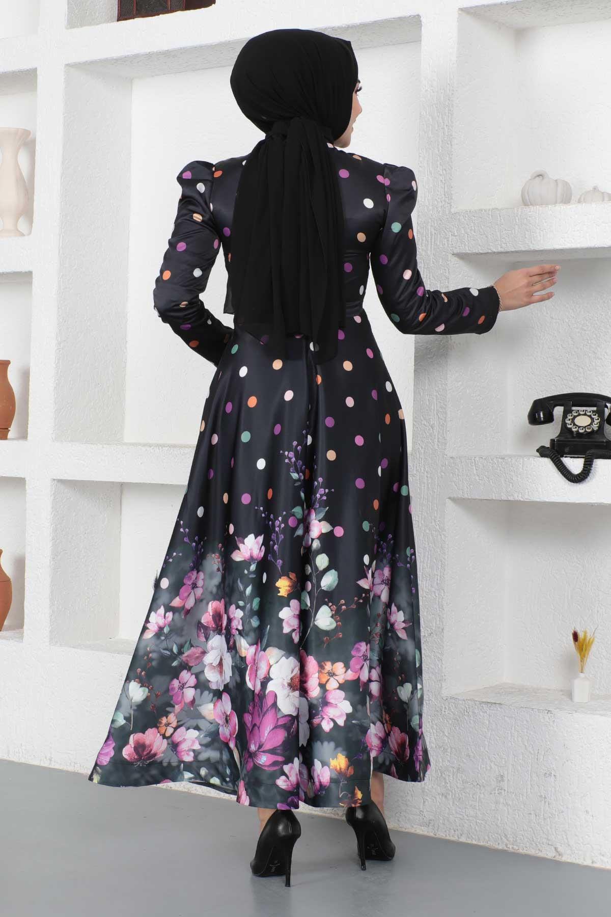 Robe hijab fleuri hot sale