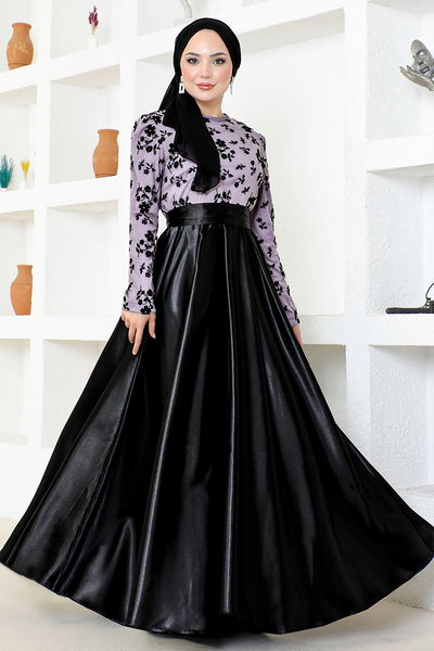 ASM - Flok Printed Evening dress ASM2709 Lilac
