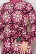 Flower Patterned Dress 2475HBS932-M Fuchsia - Thumbnail