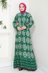 Flower Patterned Dress 2475HBS932-M Green - Thumbnail