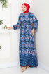 Flower Patterned Dress 2475HBS932-M Saks - Thumbnail