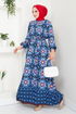 Flower Patterned Dress 2475HBS932-M Saks - Thumbnail