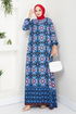 Flower Patterned Dress 2475HBS932-M Saks - Thumbnail