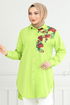 Flower Printed Tunic 405EVO1065-M Acid - Thumbnail
