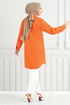 Flower Printed Tunic 405EVO1065-M Orange - Thumbnail