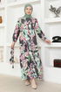 Flowery Dress ZNK4663 Anthracite - Thumbnail