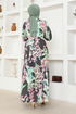 Flowery Dress ZNK4663 Anthracite - Thumbnail