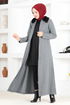 Fourrure Cachet Manteau FIN5563 Anthracite - Thumbnail