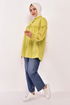 Frilly Tunic Oil Green NFC5124 - Thumbnail