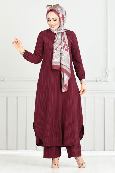 MRV E.N.D. - From The Front Buttoned Up Hijab Team 5676END900-M Burgundy