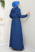 From The Front Buttoned Up Jeans Dress 25021MTS1095-M Dark Jeans - Thumbnail
