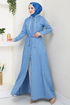 From The Front Buttoned Up Jeans Dress 25021MTS1095-M Open Jeans - Thumbnail