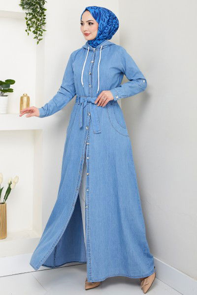 MRV M.T.S. - From The Front Buttoned Up Jeans Dress 25021MTS1095-M Open Jeans