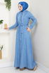 From The Front Buttoned Up Jeans Dress 25021MTS1095-M Open Jeans - Thumbnail