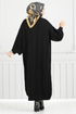 From The Front Buttoned Up Knitwear Cardigan 20495ETT902-M Black - Thumbnail