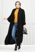 From The Front Buttoned Up Knitwear Cardigan 20495ETT902-M Black - Thumbnail