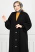 From The Front Buttoned Up Knitwear Cardigan 20495ETT902-M Black - Thumbnail