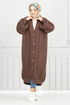 From The Front Buttoned Up Knitwear Cardigan 20495ETT902-M Coffee - Thumbnail