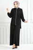 From The Front Zippered Oyso Fabric Team 5699ZNK903-M Black - Thumbnail