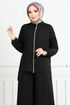 From The Front Zippered Oyso Fabric Team 5699ZNK903-M Black - Thumbnail