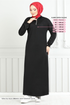 From The Front Zippered Sport Dress 13366ETT902-M Black - Thumbnail