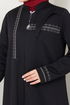 From The Front Zippered Topcoat Ferace 0003HMY948-M Black - Thumbnail