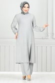 MRV P.M. - From The Side Buttoned Up Hijab Team 4075PM1063-M Grey