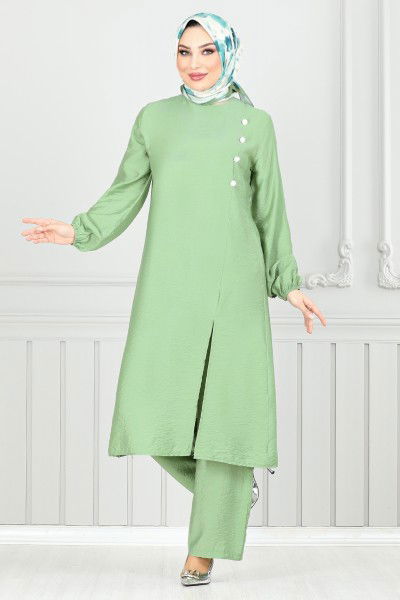 MRV P.M. - From The Side Buttoned Up Hijab Team 4075PM1063-M Unripe almond