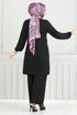 From The Side Laced Up Hijab Team 3004BM1076-M Black - Thumbnail