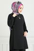 From The Side Laced Up Hijab Team 3004BM1076-M Black - Thumbnail