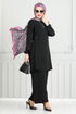 From The Side Laced Up Hijab Team 3004BM1076-M Black - Thumbnail