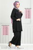 From The Side Laced Up Hijab Team 3004BM1076-M Black - Thumbnail