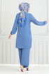 From The Side Laced Up Hijab Team 3004BM1076-M Indigo - Thumbnail
