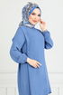 From The Side Laced Up Hijab Team 3004BM1076-M Indigo - Thumbnail