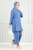 From The Side Laced Up Hijab Team 3004BM1076-M Indigo - Thumbnail