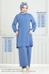 From The Side Laced Up Hijab Team 3004BM1076-M Indigo - Thumbnail
