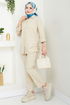 From The Side Laced Up Tunic 406EVO1065-M Beige - Thumbnail