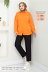 From The Side Laced Up Tunic 406EVO1065-M Orange - Thumbnail