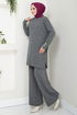 From The Side Lacquered Knitwear Team 5052KLN1035-M Anthracite - Thumbnail