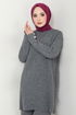 From The Side Lacquered Knitwear Team 5052KLN1035-M Anthracite - Thumbnail