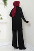 From The Side Lacquered Knitwear Team 5052KLN1035-M Black - Thumbnail