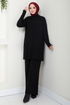 From The Side Lacquered Knitwear Team 5052KLN1035-M Black - Thumbnail