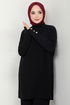 From The Side Lacquered Knitwear Team 5052KLN1035-M Black - Thumbnail