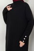 From The Side Lacquered Knitwear Team 5052KLN1035-M Black - Thumbnail